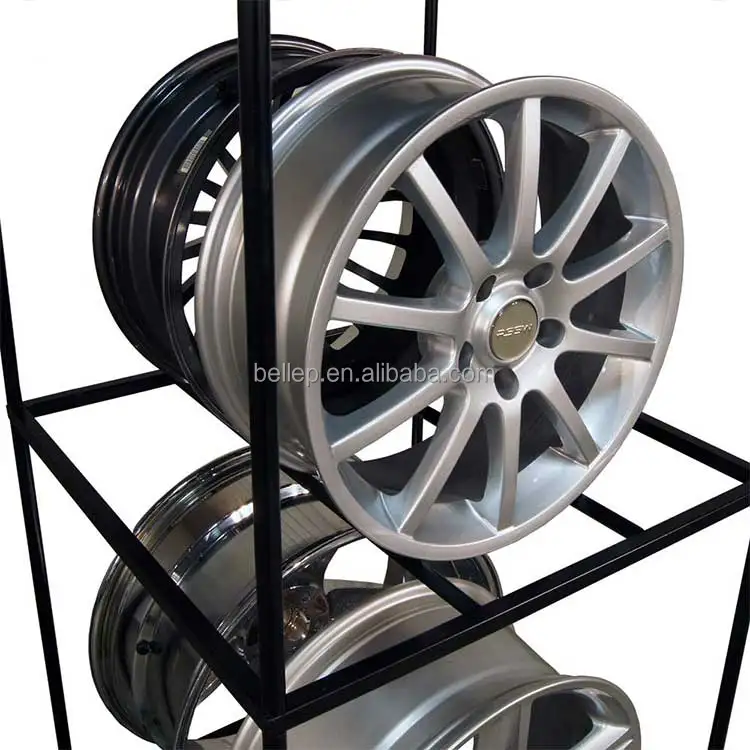 Floor Standing Metal Car Wheel Rim Display Rack - Professional Design