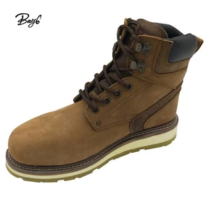 Wholesale Men's Safety Shoes Steel Toe Work Boots Nubuck Leather Work Boots for All Seasons-for Summer Winter Spring Autumn Work