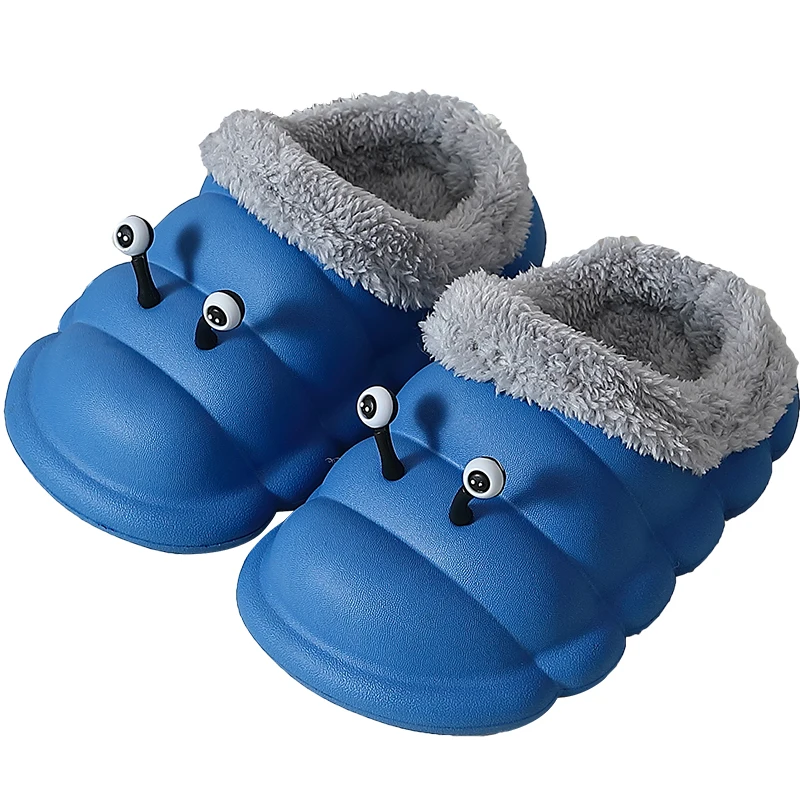 Детские тапочки, зимние фланелевые плюшевые домашние тапочки для маленьких девочек и мальчиков, водонепроницаемые мягкие теплые Нескользящие Детские Тапочки