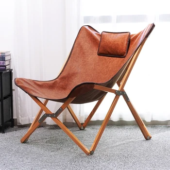 Outdoor Portable Wood Folding Camping Chair Folding Butterfly Chair