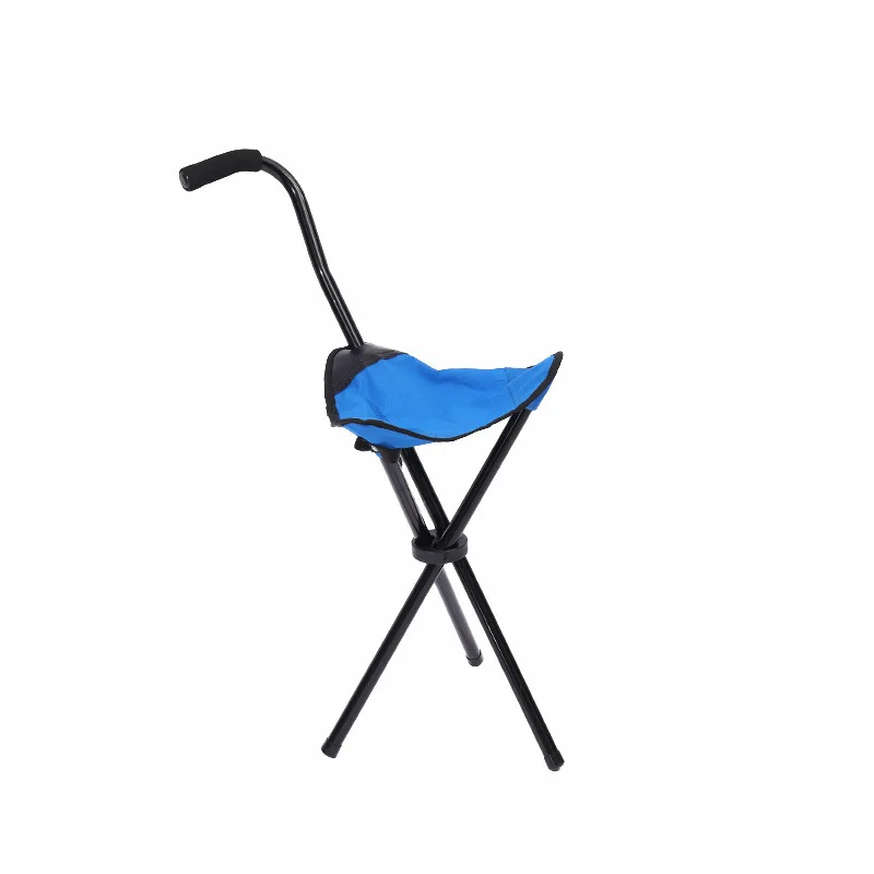 High Quality Lightweight Quick Open Triangle 3 Feet Walking Crutch Stool for Elderly Outdoor Travel Fishing Triangular Chair