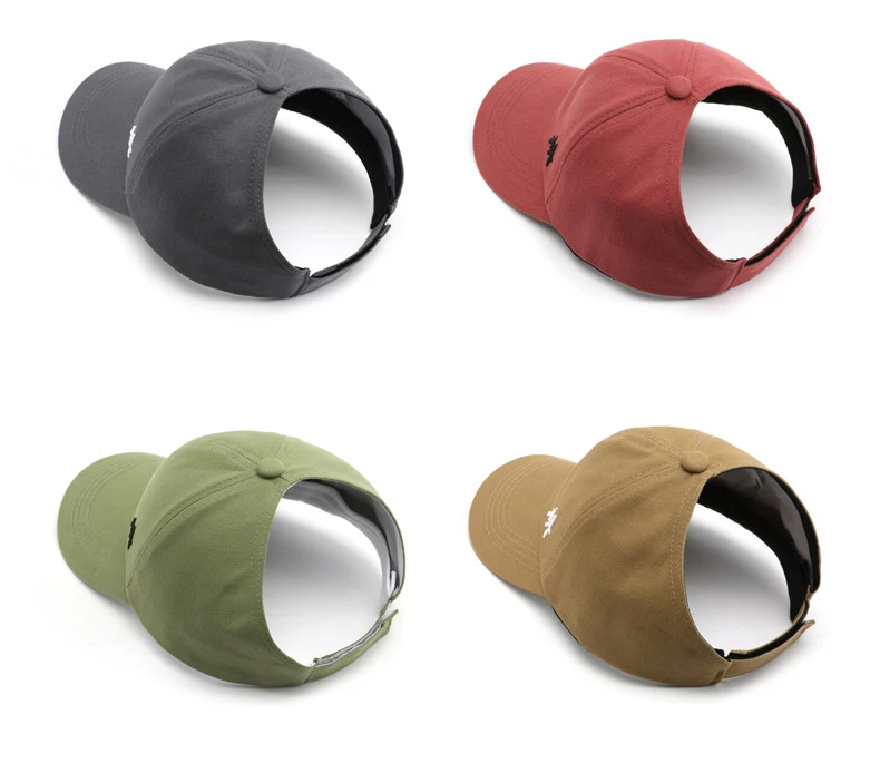 Custom Hats Summer Letters Embroidered Horsetail Empty Top Hat Outdoor Travel Sun protection Sunshade Visor Hat