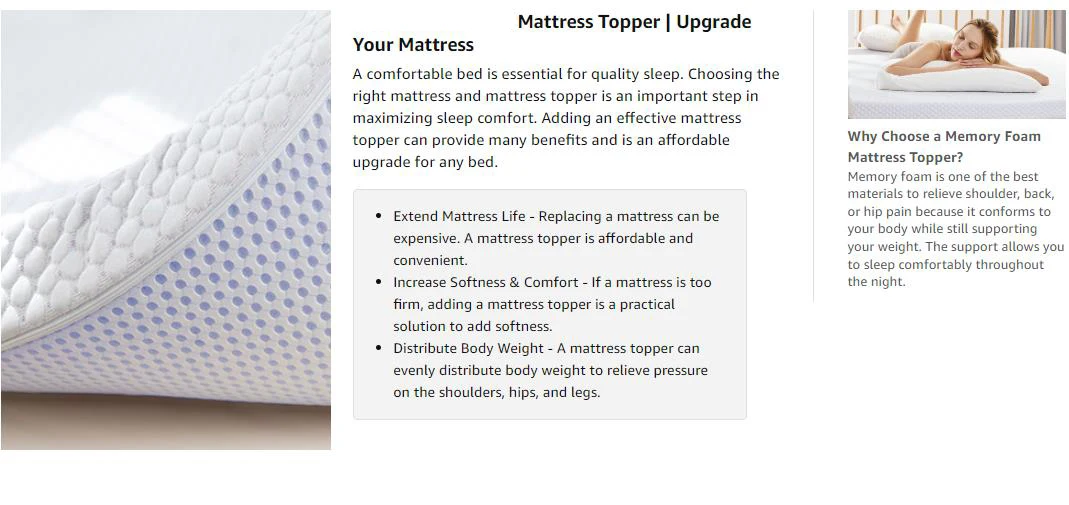 Wholesale Mattress Topper Viscoelastic Foam Mattress Cool Gel Memory