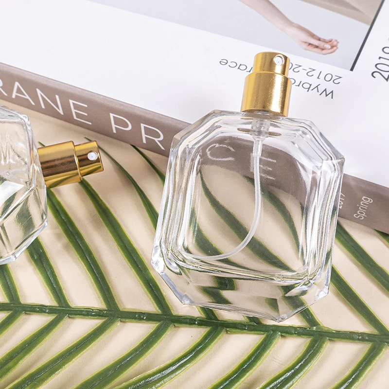 【未使用】LOGO BOTTLE Perfume 2021 polygon w Polygon Luxury Clear Thick Bottom Glass Perfume Bottle