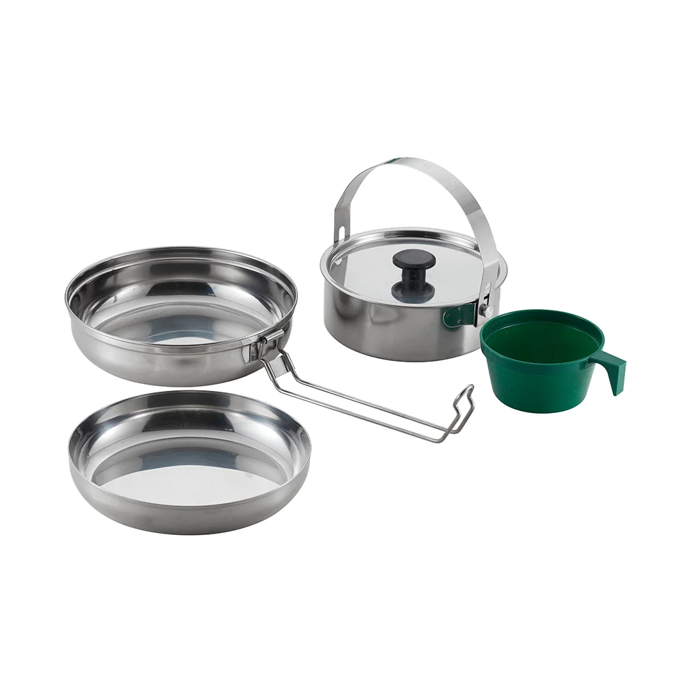 Wholesale Promotional Lightweight Steel Camping Cooking Set Stainless Camping Kitchen Table Cooking Set For Hiking Picnic