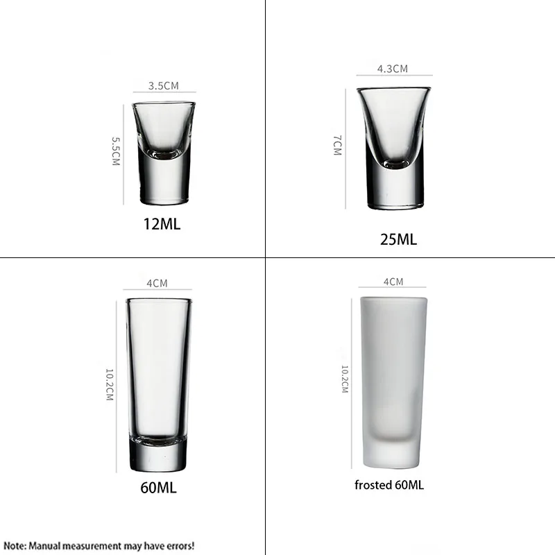 Custom Shot Glasses Printing Logo Mini Small 15ml/27ml/70ml Cocktail