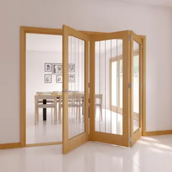 ALUFRONT NFRC AS2047 Aluminium American Folding Accordion Door  Bi-Fold Exterior Entry Door Folding Glass Doors for Villas