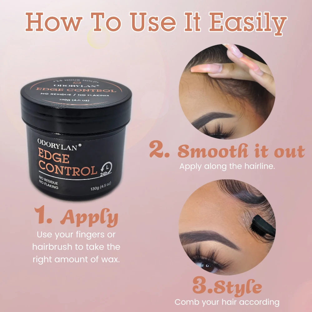 Customized Non Greasy Smooth Edge Booster Edge Control Style Factor Whole Sale Hair Styling