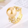 open size Gold golden balls ring
