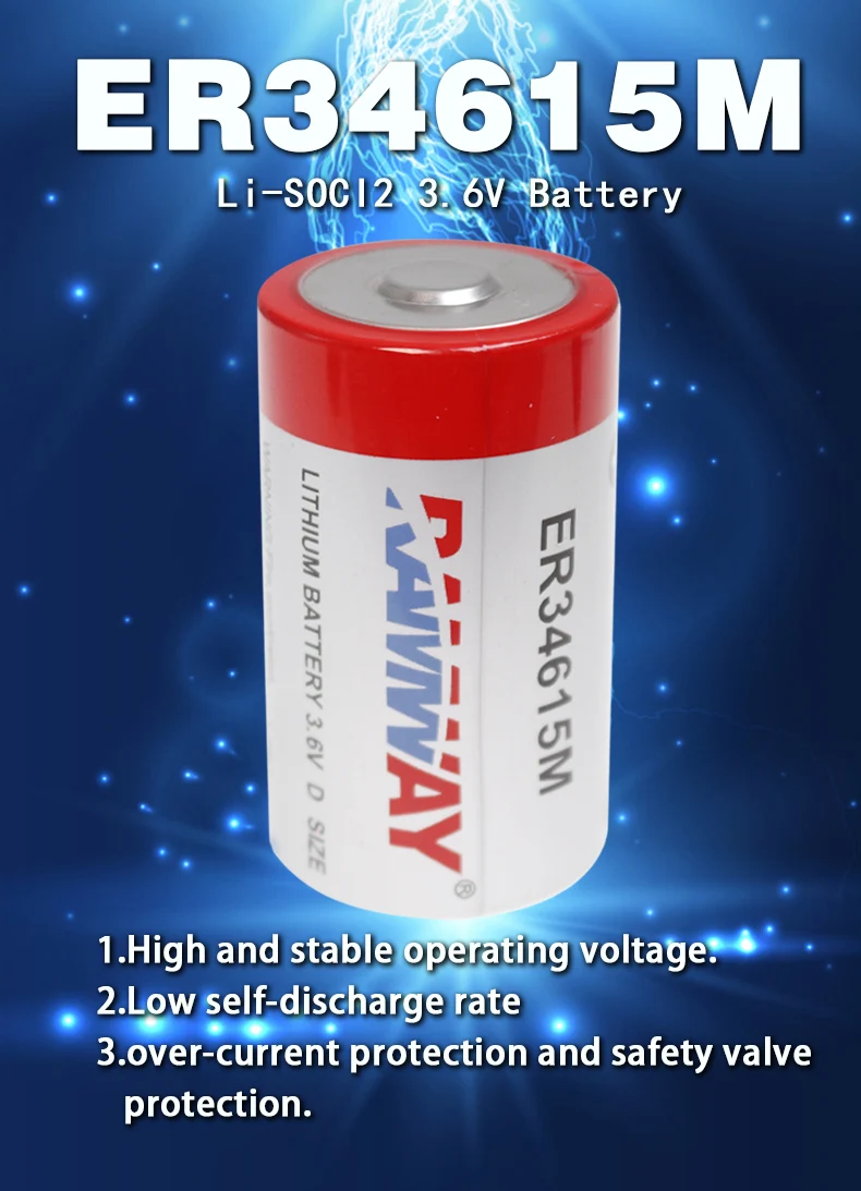 Baterías de Litio RAMWAY 3.6V ER34615M 14500mAh para MWD Drilling