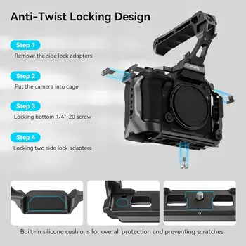 SmallRig Cage Kit for LUMIX G9 II S5 II / S5 IIX with NATO Top Handle and Cable Clamp for USB-C - 4143 detail image