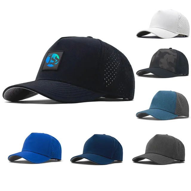 Best Quality Sports Waterproof Hats for Women and Men Perforated  6 Panel Custom Waterproof Baseball Caps Unisex