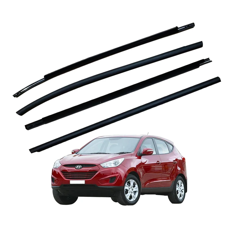 サイドバイザー ヒュンダイ IX35/ツーソン 4ドア 2009年〜2014年 モール付き AP-WVR-HY28-M 入数：1セット(4枚) と互換性がある HYUNDAI IX35 2010 2011 2012 2013 2014 2015 ドア