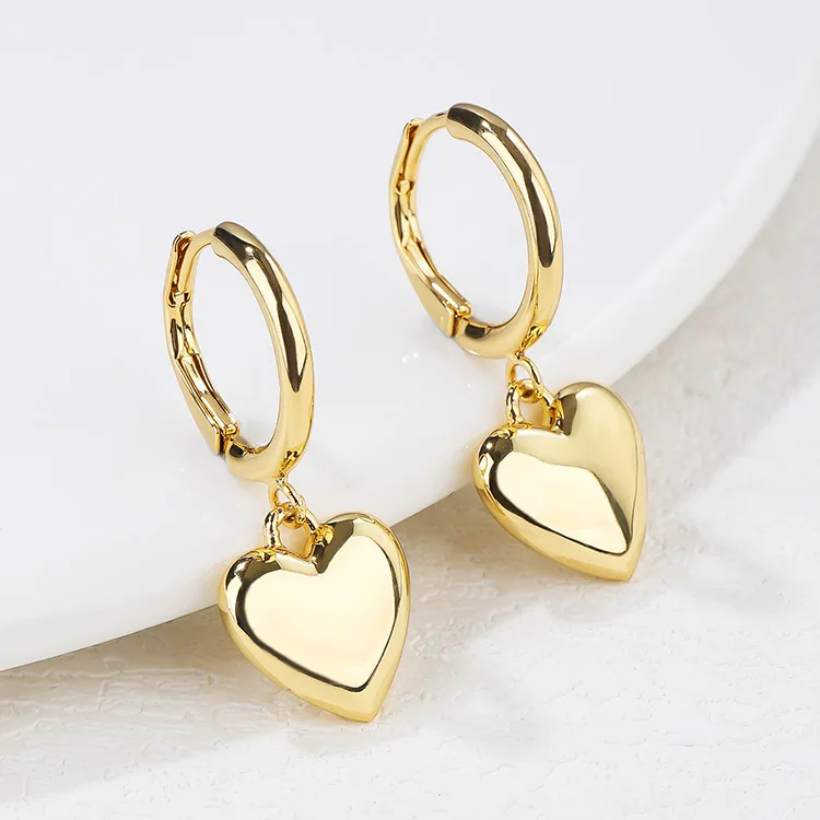 Vfook Fashion Bulk Wholesale Gold Plated Brass Beautiful Heart Drop ...