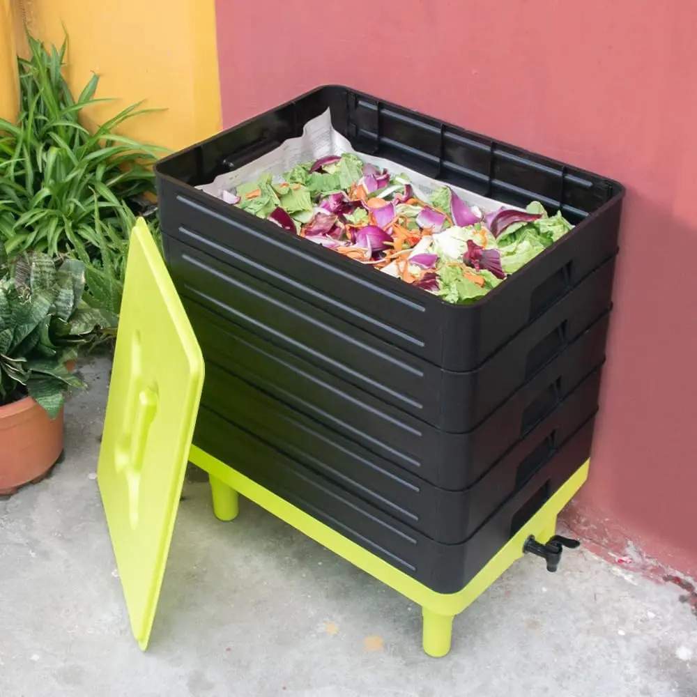 Family Garden Work Earthworm Compost Kit Vermiculture Composter Worms ...