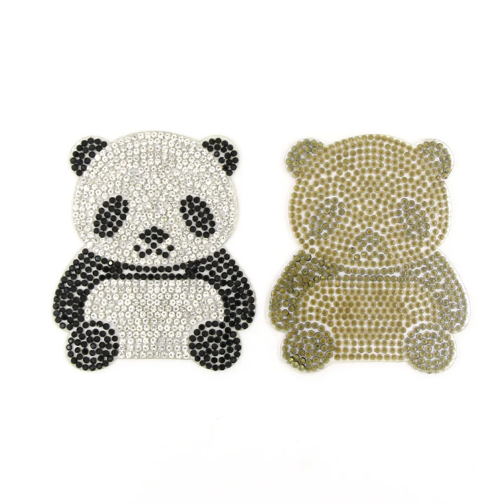 Beautiful crystal flower rhinestone applique custom iron on patches for diy t shirt