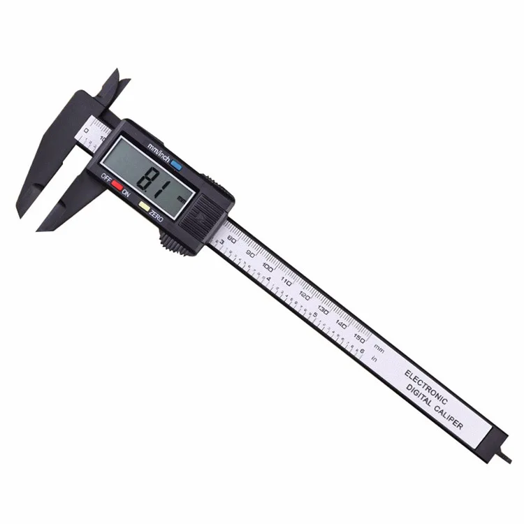 New 0-150MM Electronic Digital Micrometer Plastic Carbon Fibre Calliper 
