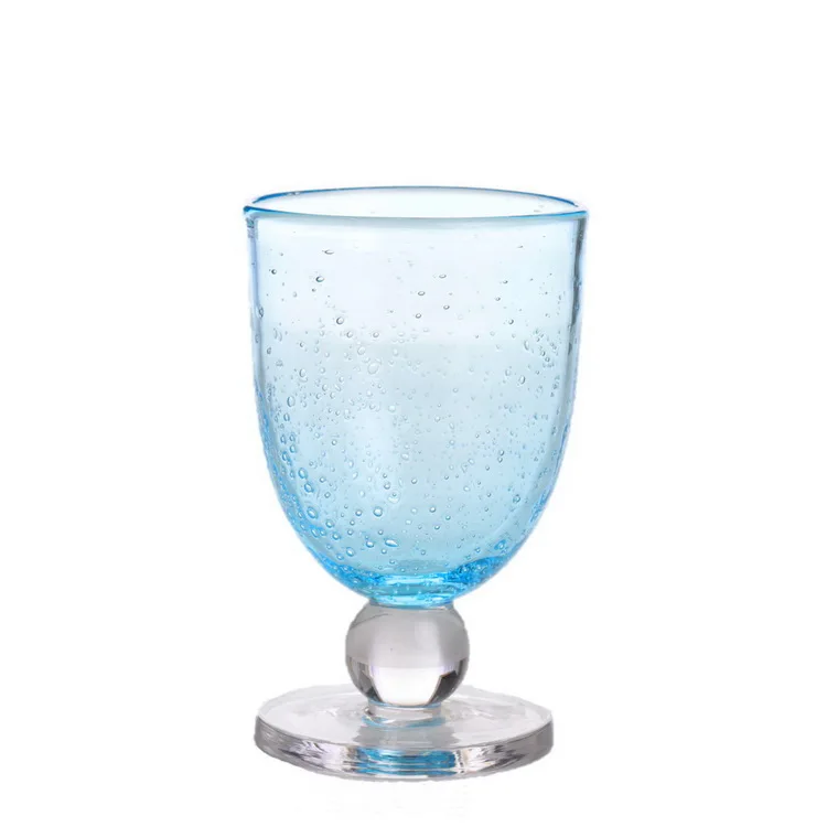 TAG BUBBLE GLASS GOBLET AQUA Aqua Blue 