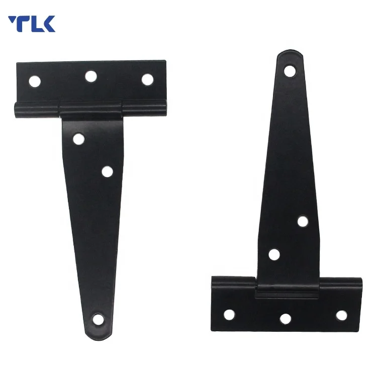 Heavy Duty T Strap Gate Shed Hinges Black Barn Door Tee Hinge for Wooden Fence