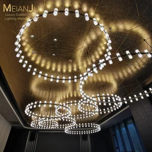 Luxury Modern Crystal Ring Chandelier Custom Hospitality Solution for Banquet Wedding Lighting Premium Pendant Lights for Hotel
