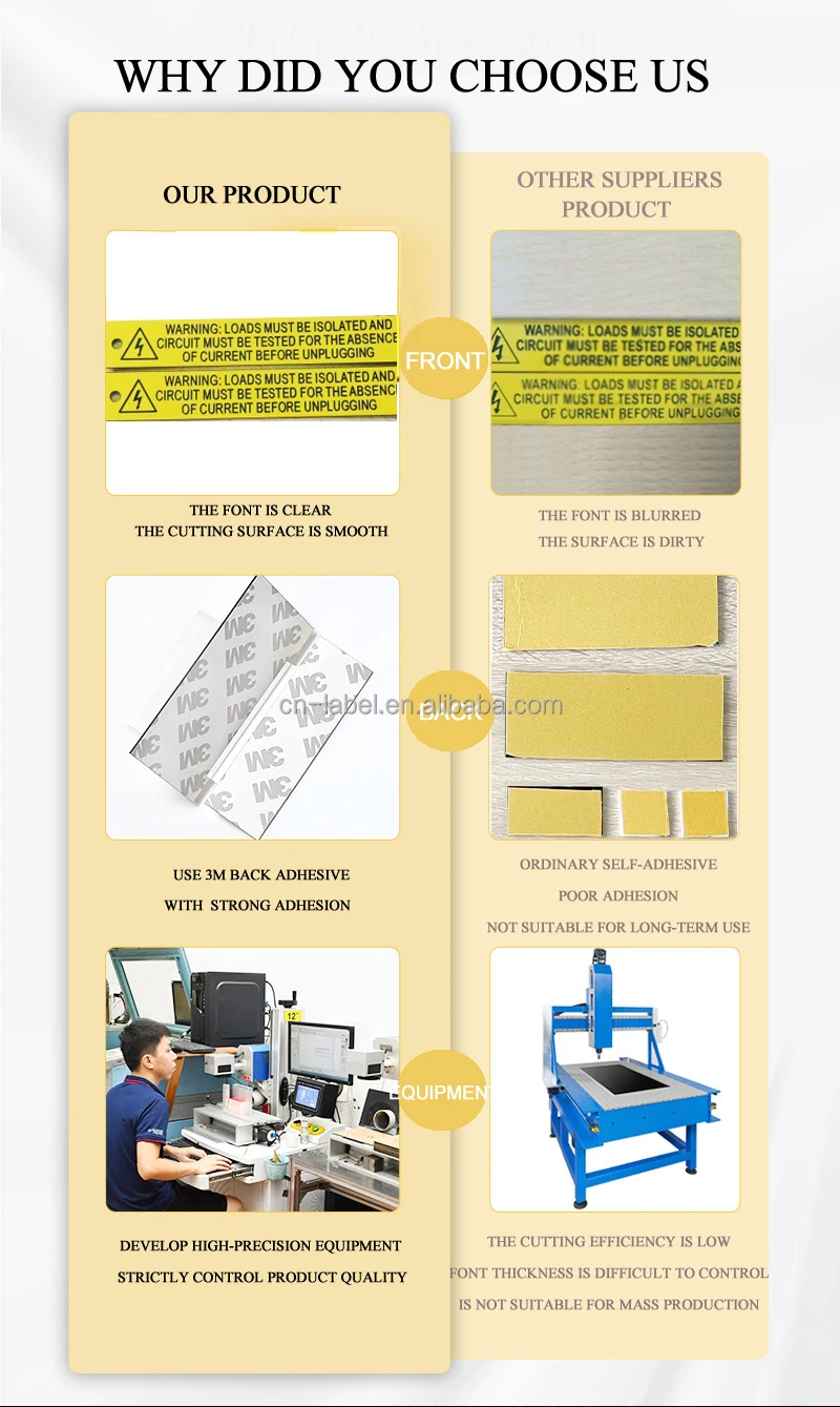 PC Warning Label Voltage Safety Warning Stickers Plug Operation Warning ...
