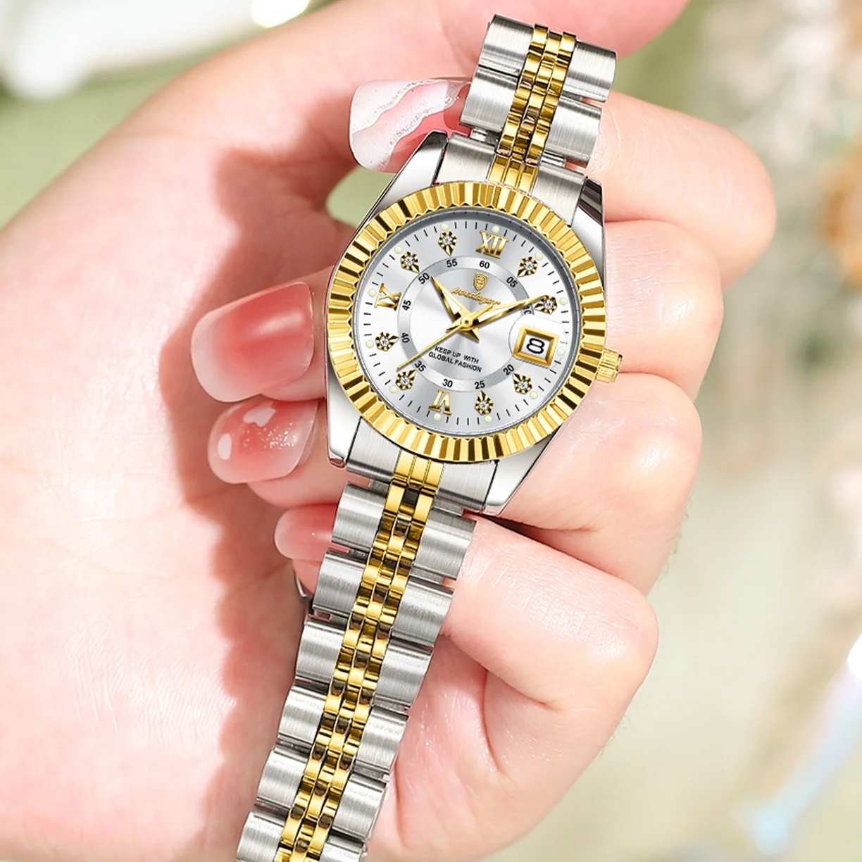POEDAGAR 780 Elegant Stainless Steel Quartz Watch for Women  display picture 2