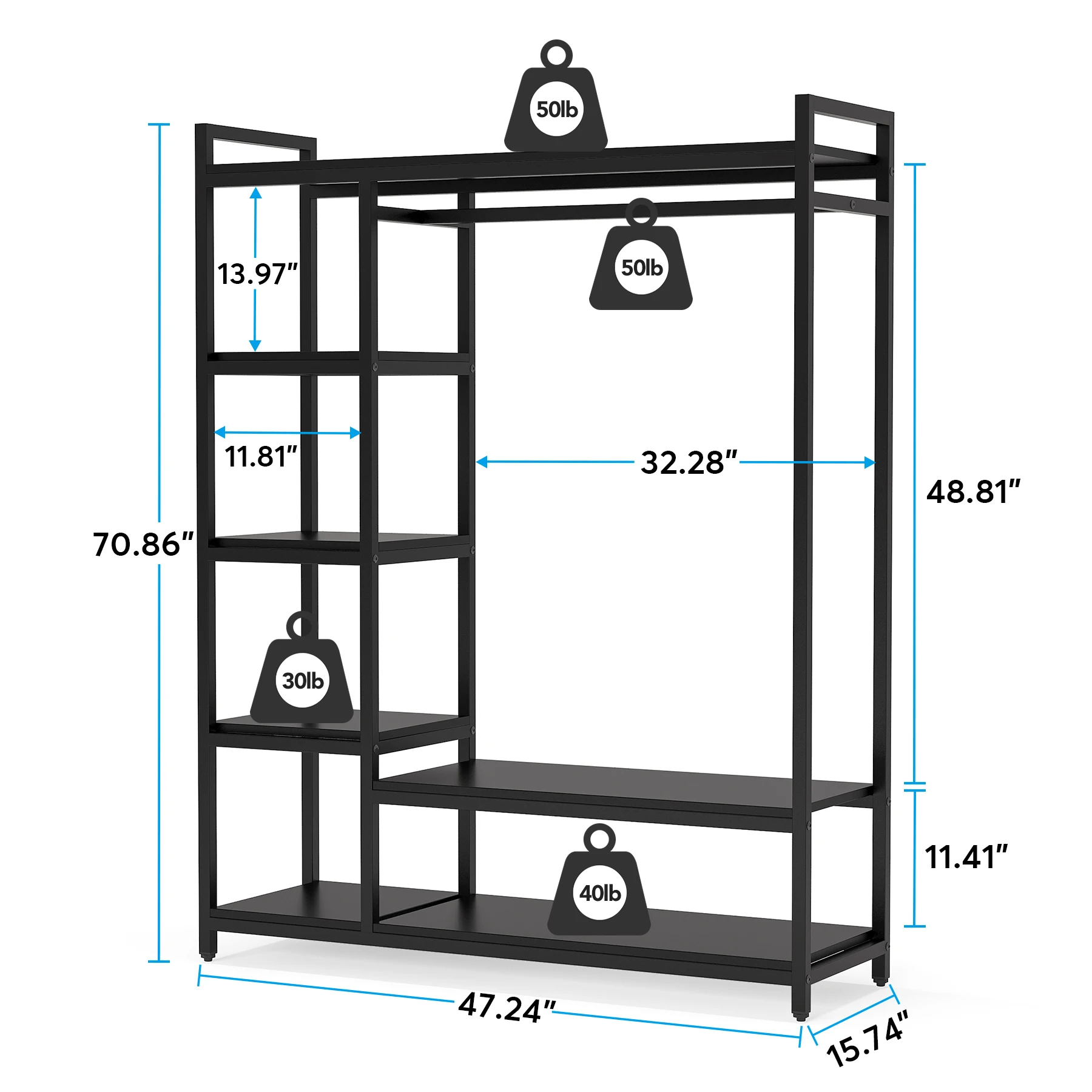 Tribesigns Stainless Steel Clothing Dress Display Rack  for Retail Store Custom Shop