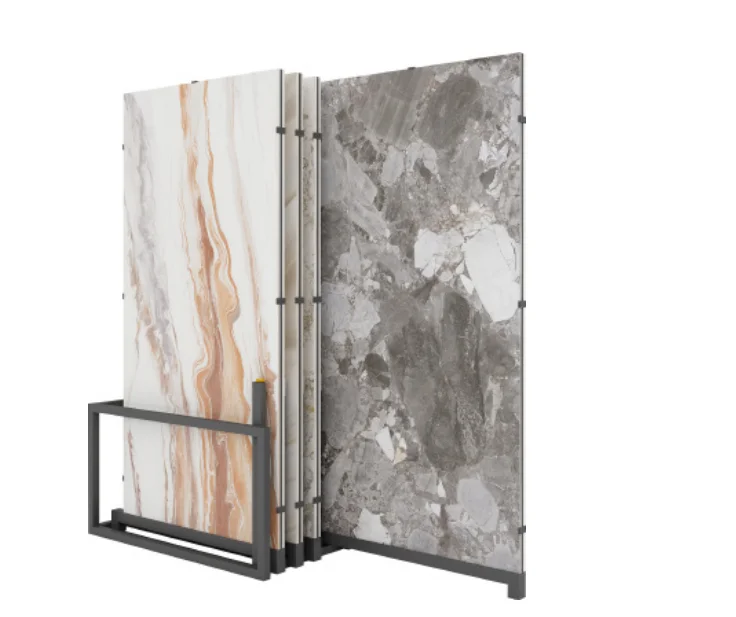 Stone Display Stand Rack Ceramic Tile Showroom Display Rack Stand Metal Ceramic Sliding Tile Display Rack for Tile Used