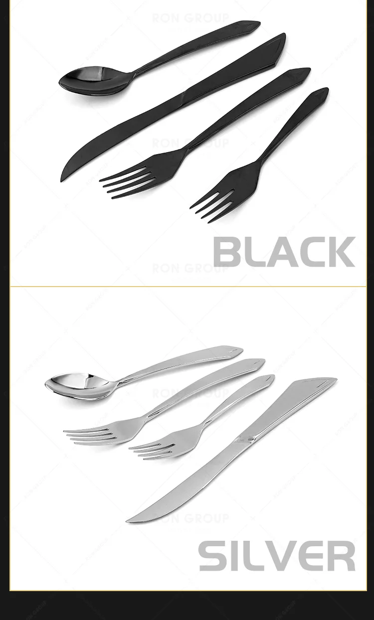 Wholesale silver high quality stainless steel flatware hot selling modern style wedding hotel dining tableware cutlery set