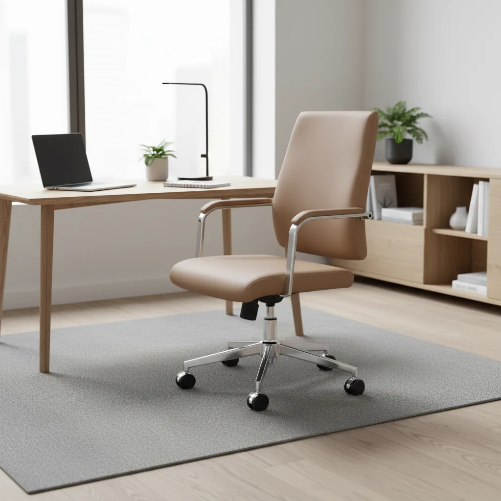 Modern Ergonomic Leather Butterfly Mechanism Adjustable Office Task Chair 4