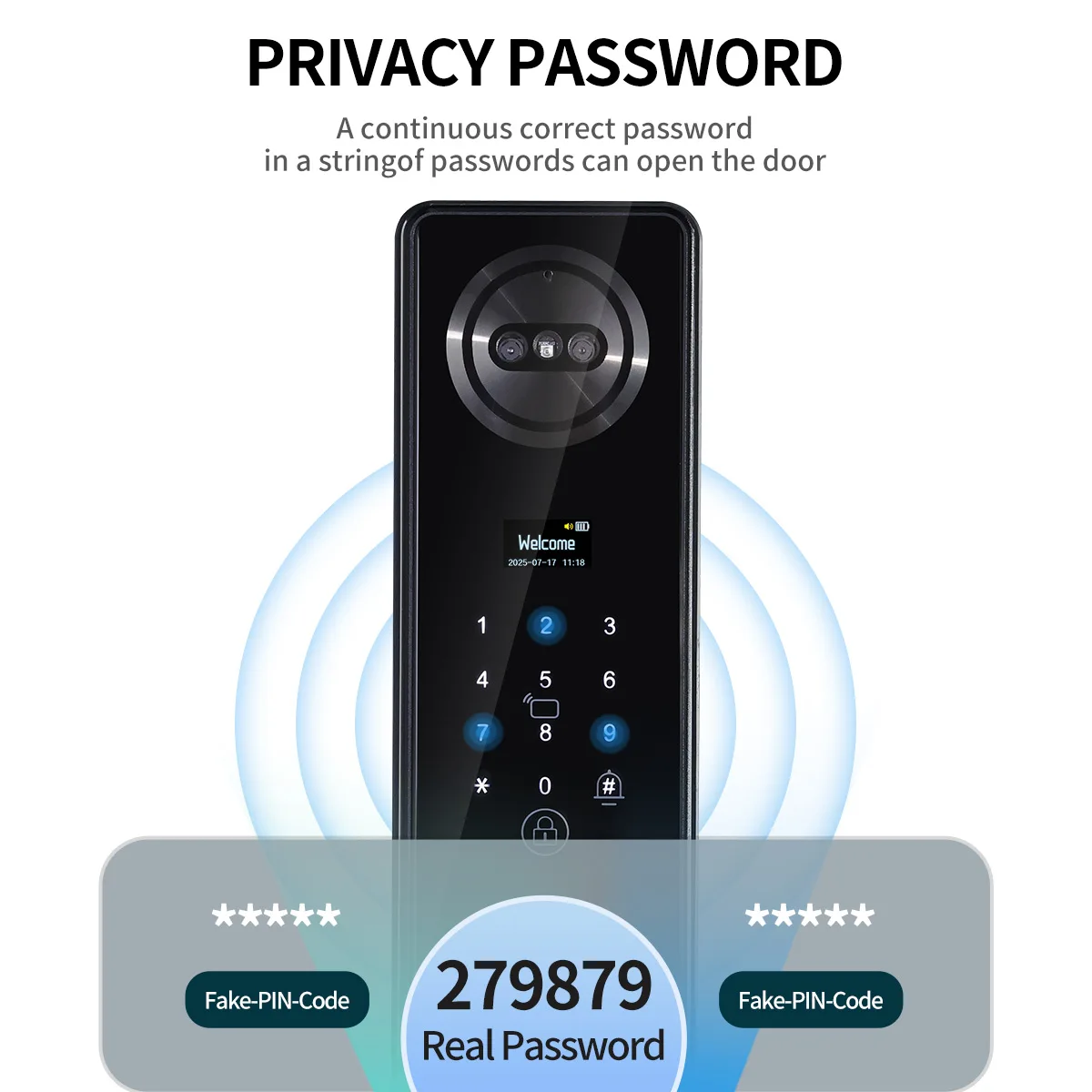 Handaily Palm Face Recognition Door Lock for Home Fingerprint Tuya App Remote Control Video Intercom Smart Lock Multi-Language C11