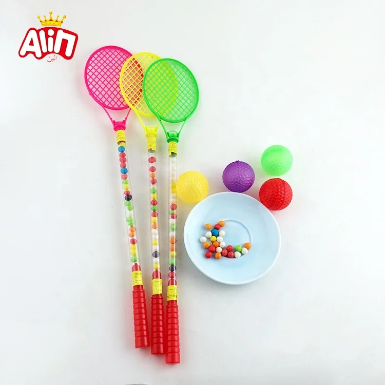 Cartoon Badminton Racket Toy Color Table Tennis Mini Ball Fruity Candy Toy  Candy - Buy Beach Toys,Colorful Hard Candy,Plastic Toy Ball Product on  