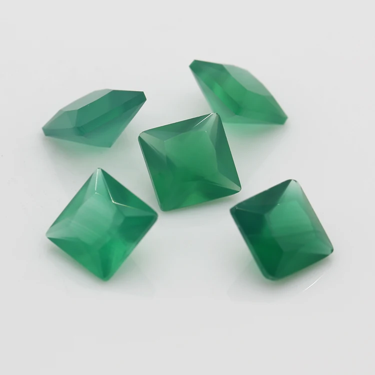 natural square cut high quality emerald green color agate - buy