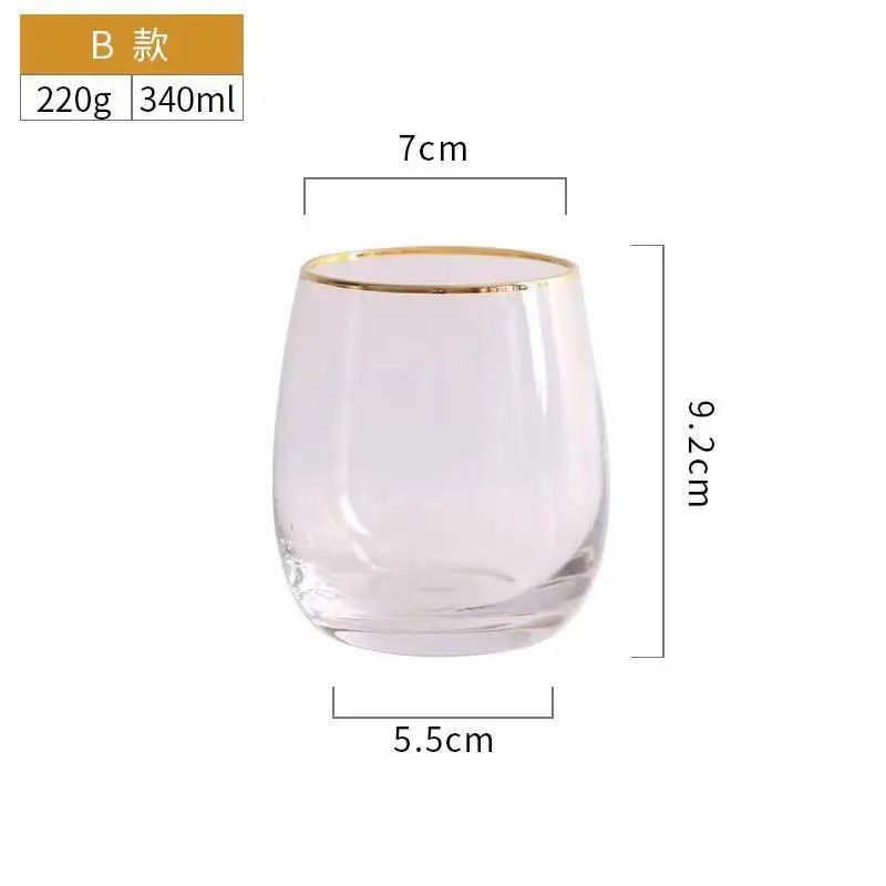 Fabrikisto Glassware Drinkware Agordita Vino Glaso Ovo kun vitra taso kun ora borda ora borda vitra taso 30