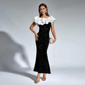 Elegant Dresses for Women Wholesale Custom Sequins Long Fit Dress Ladies Summer Casual Maxi Party Fashion Luxury Evening Dresses
