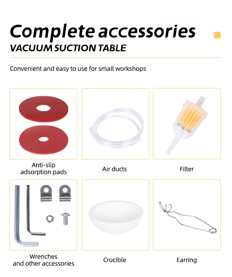 Small Adjustable Desktop Gold and Silver Melting Vacuum Suction Plaster Gypsum Reverse Mould Casting Machine With 2L Vacuum Pump