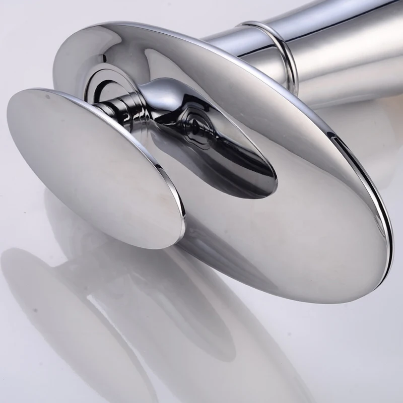 Wholesale Modern Bathroom Brass Water Mixer Tap White Waterfall Basin Faucet