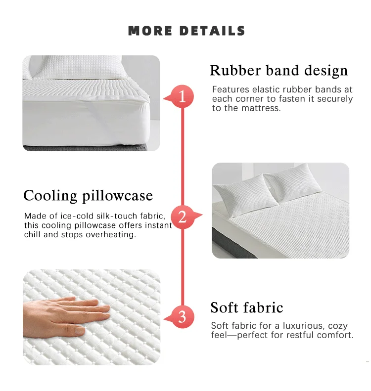 Breathable Bed Mat with Pillowcase Set Detail Shot Breathable bed mat with pillowcase set display detail