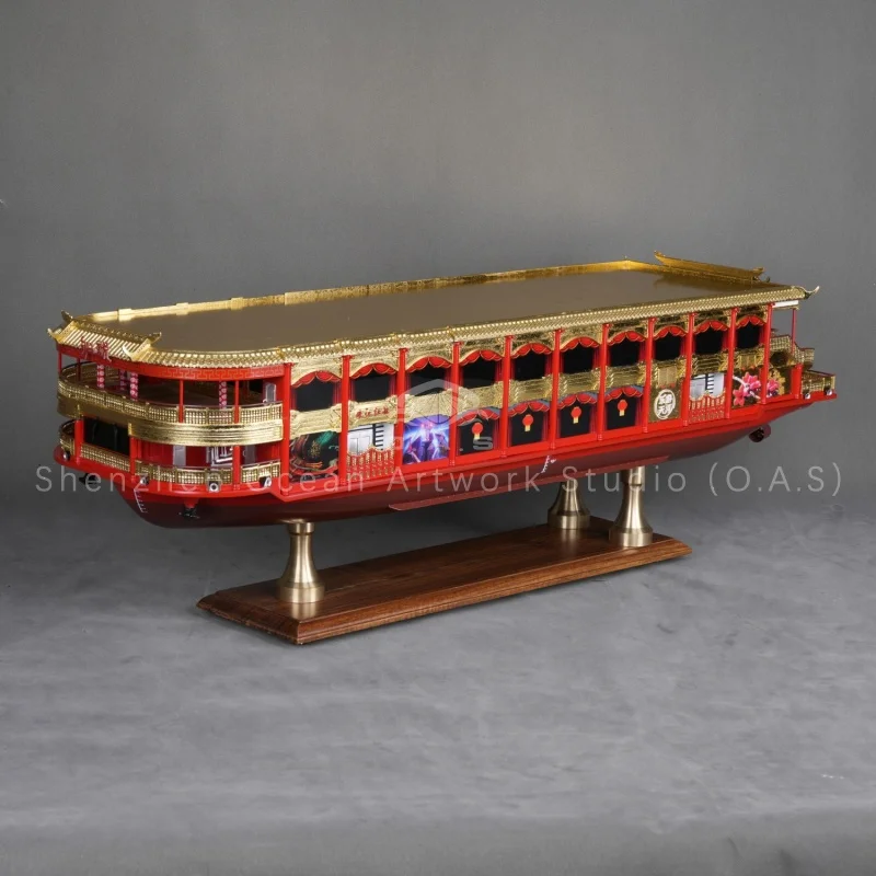 【L】O.A.S Handmade Passenger Ship Model Workmanship Nautical Gift Customized 92.7cm Pearl River Red Boat