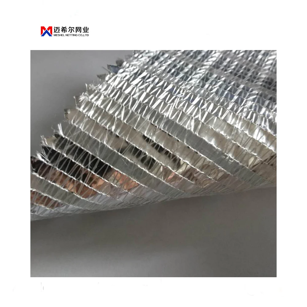 Silver sunshade aluminum foil shade net for greenhouse / interior shading insulation screen