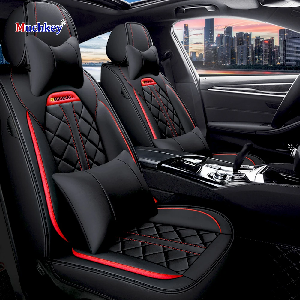 Muchkey China Factory Price OEM ODM Universal Sport Car Seat Cushion Full Leather Car Seat Covers Set