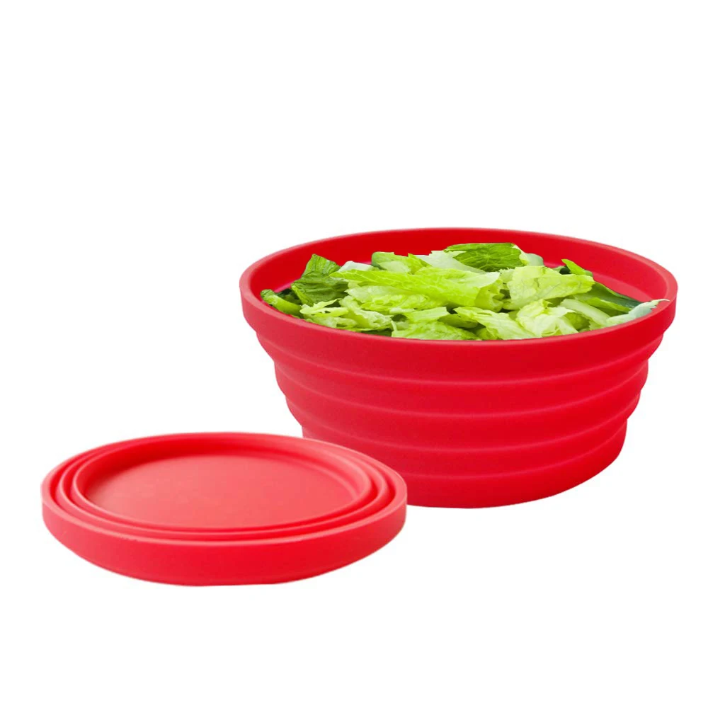 Silicone Expandable Collapsible Salad Bowl For Travel Camping Hiking - Buy  Collapsible Bowl,Silicone Salad Bowl,Bowl For Travel Product on