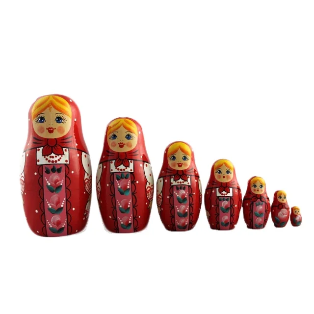 ceramic red matryoshka russian nesting doll babushka beautiful