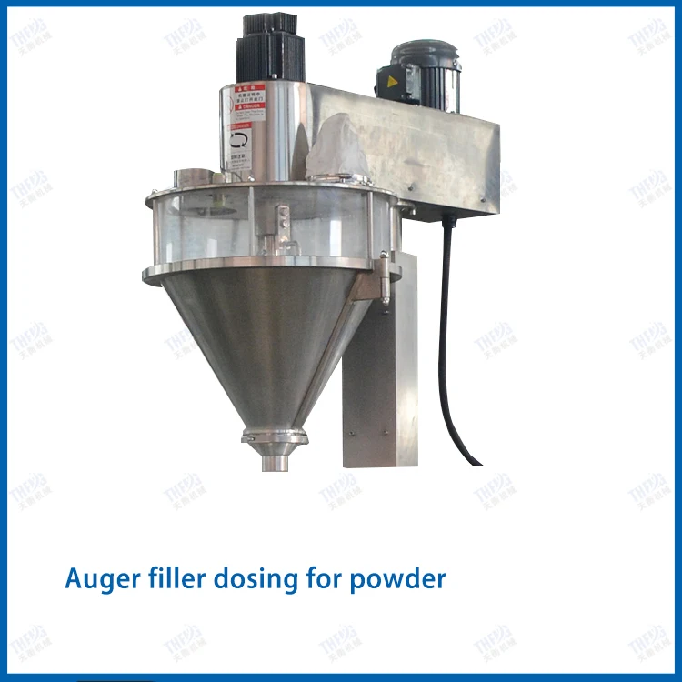 Dry Powder Weighing Filling Packaging Machine / Auger Powder Filler with Feeding Screw Conveyor