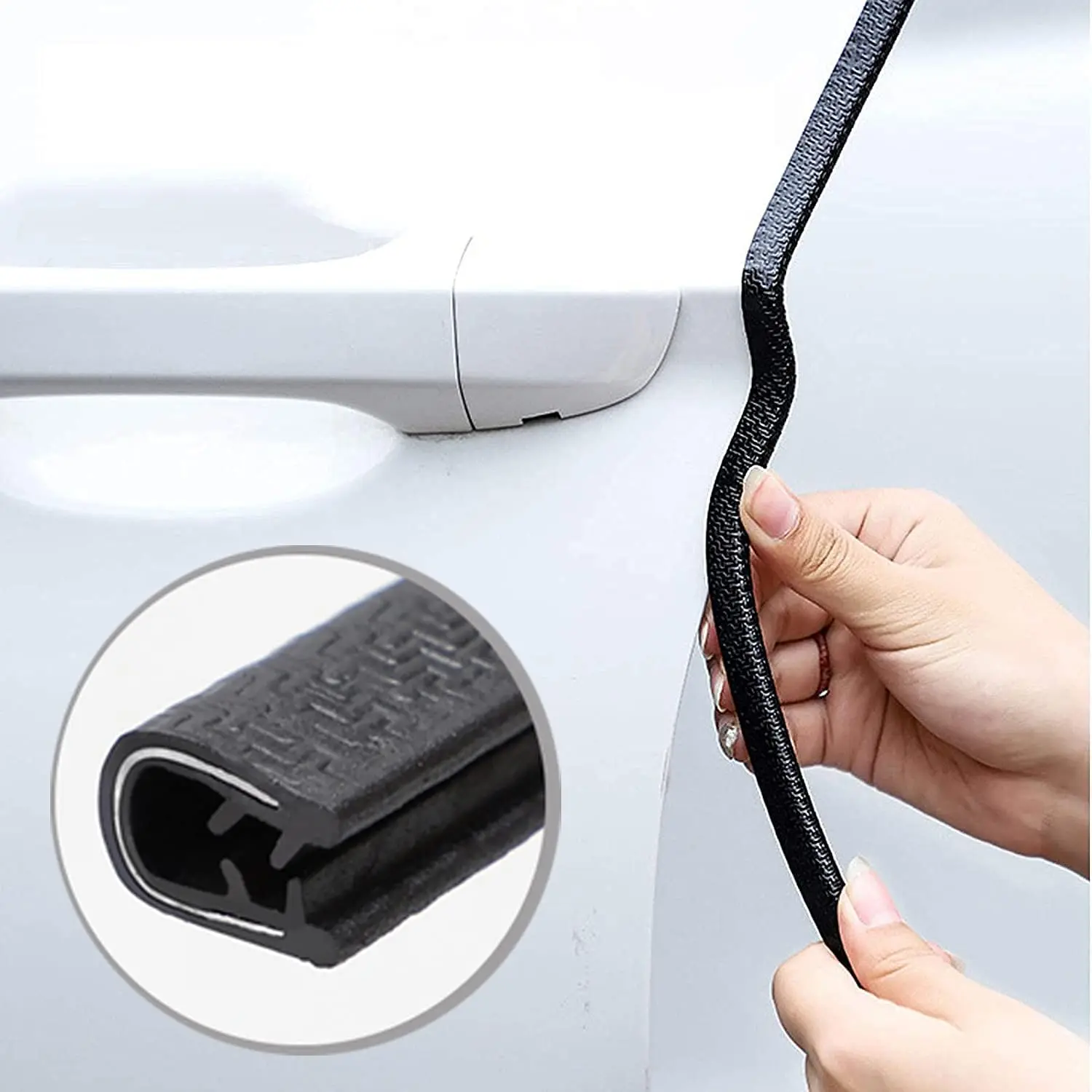Custom PVC Extruded Profile Rubber Sealing Strip Built in Shaped Steel Sheet U Shape Edge Trim Car Door Edge Guards Protector
