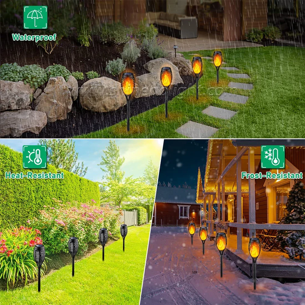 Waterproof Solar Torch Light with Flickering Flame Garden Solar Powered Outdoor Lights 1 Pack Flame Lamp