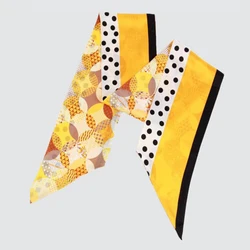 Custom design spring women necktie scarf logo mulberry ribbon silk scarf NO 5