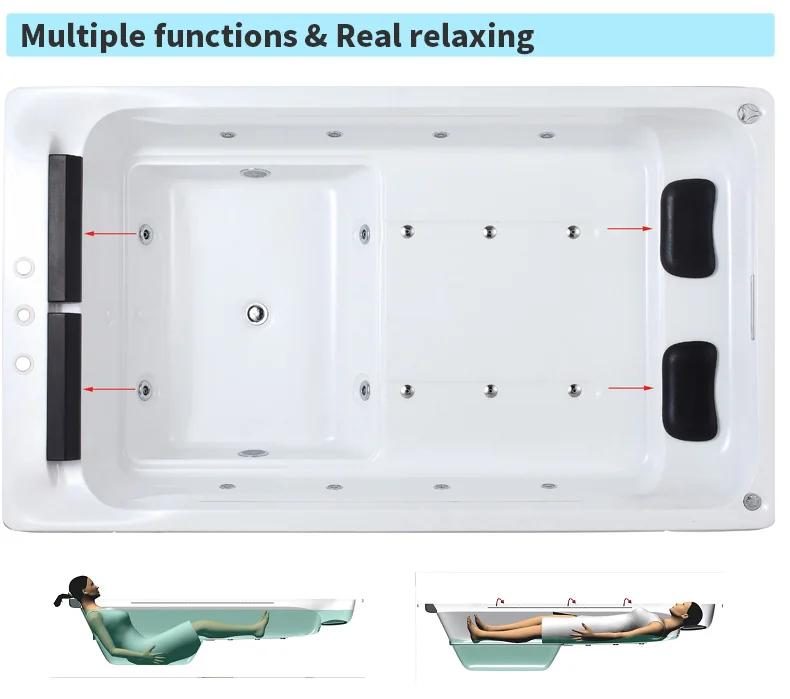 Touch Screen Circulatory Massage Hot Tub Whirlpool Waterfall Bathtub