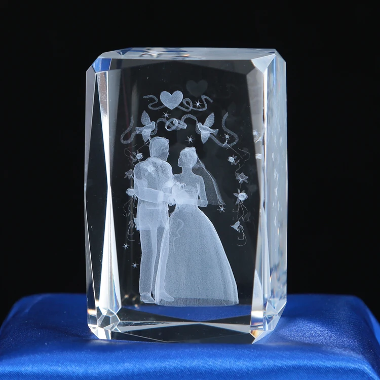 Hot Product Wedding Type 3d Laser Engraved Crystal Gifts For Wedding Gifts