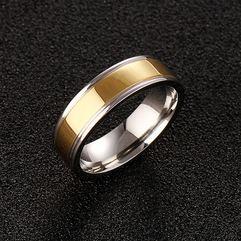 Stainless Steel Mens Thumb Ring Gold 14K Gold Filled Band Rings